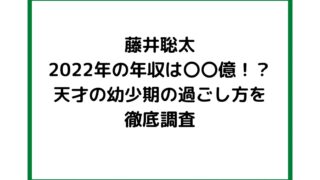 藤井聡太の年収